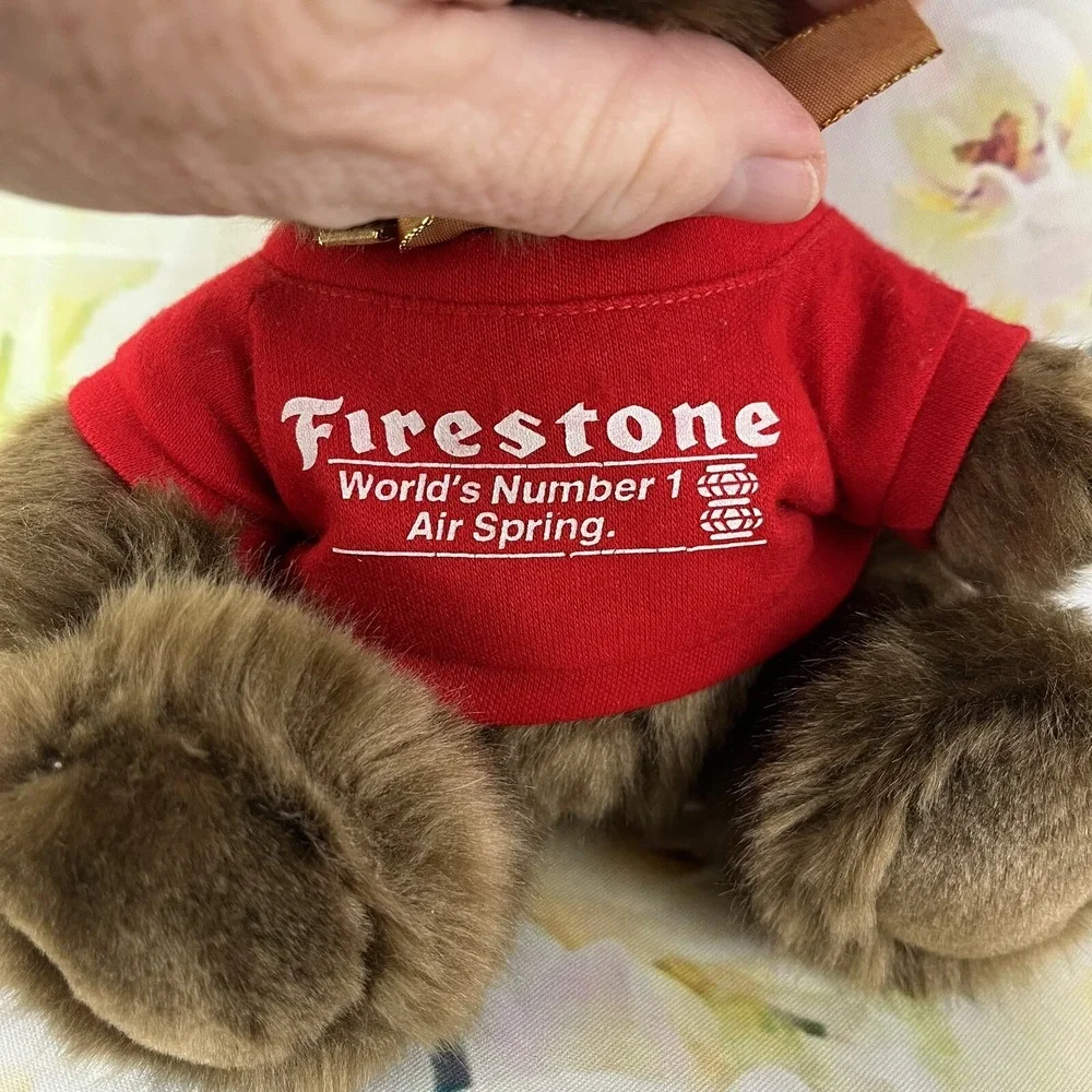 FIRESTONE Tires Advertising Plush Brown Bear Steven Smith Stuffed Animal Toy